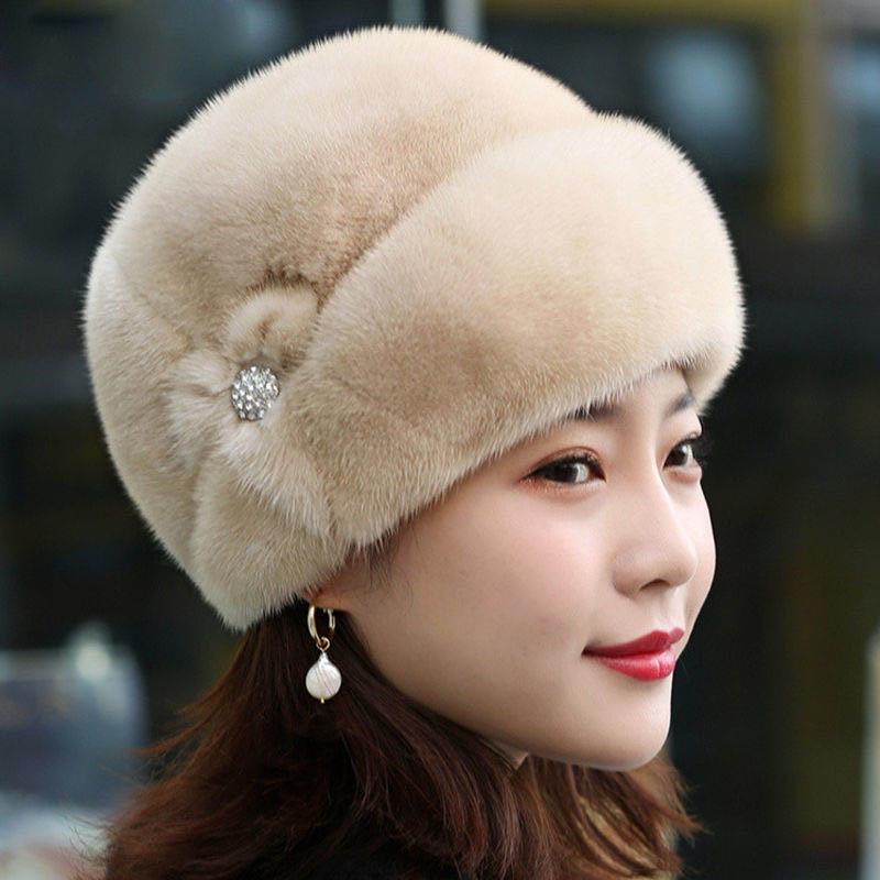 Hat Female Imitation Mink Wool Mother Hat Imitation Fur Toe Cap Warm Beret