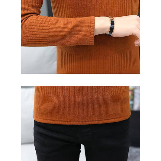 Autumn Men's Sweater Men's Pullovers Casual Sweater Mens Winter Thick Plush Slim Knitted Pullovers