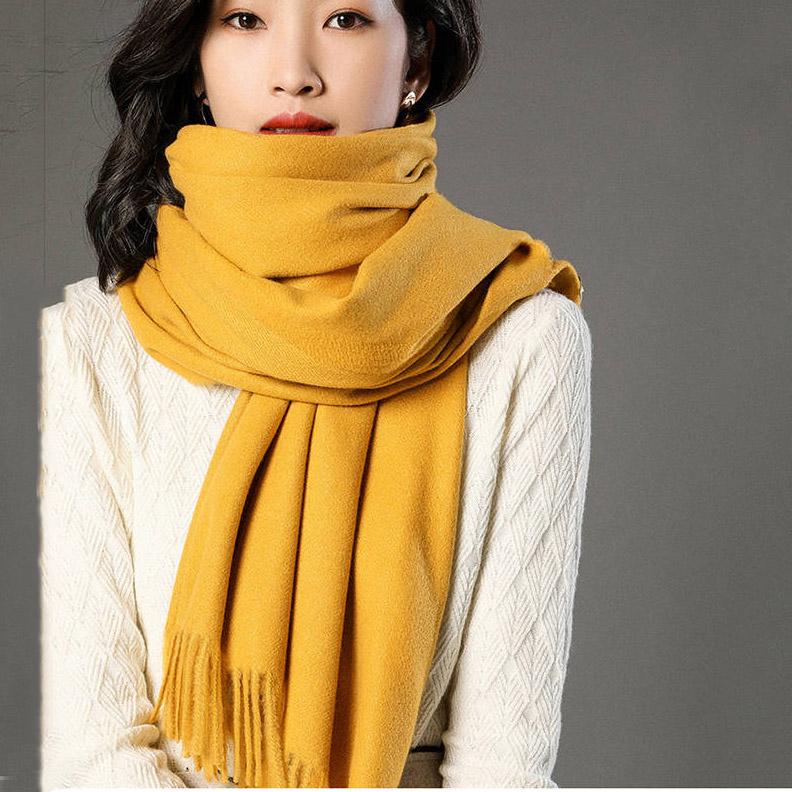 Winter Cashmere Scarf Women Thick Warm Shawls Wraps Lady Scarves Fashion Tassels Pashmina Blanket