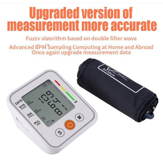 HD Home Sphygmomanometer Upper Arm Intelligent Digital Blood Pressure Meter Pressure Monitor with Broadband