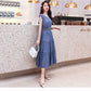 Womens Boho Solid Dress O-Neck Ladies Dresses Women Dress Sundress Maxi Dress Vestidos Verano