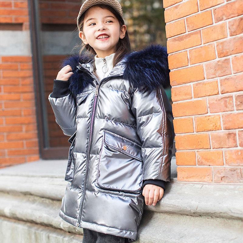 Winter Coats Girls Clothes Snowsuit Jacket Waterproof Outdoor Hooded Down Jacket Boys Kids Parka with Fur Collar Outwear4-13 Years