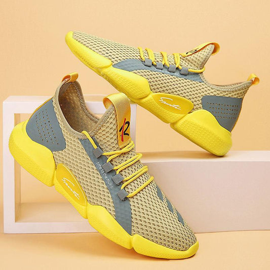 Men's Shoes Spring and Summer Breathable Deodorant Mesh Shoes Student Trend All-match Sports Casual Shoes Men's Flying Shoes