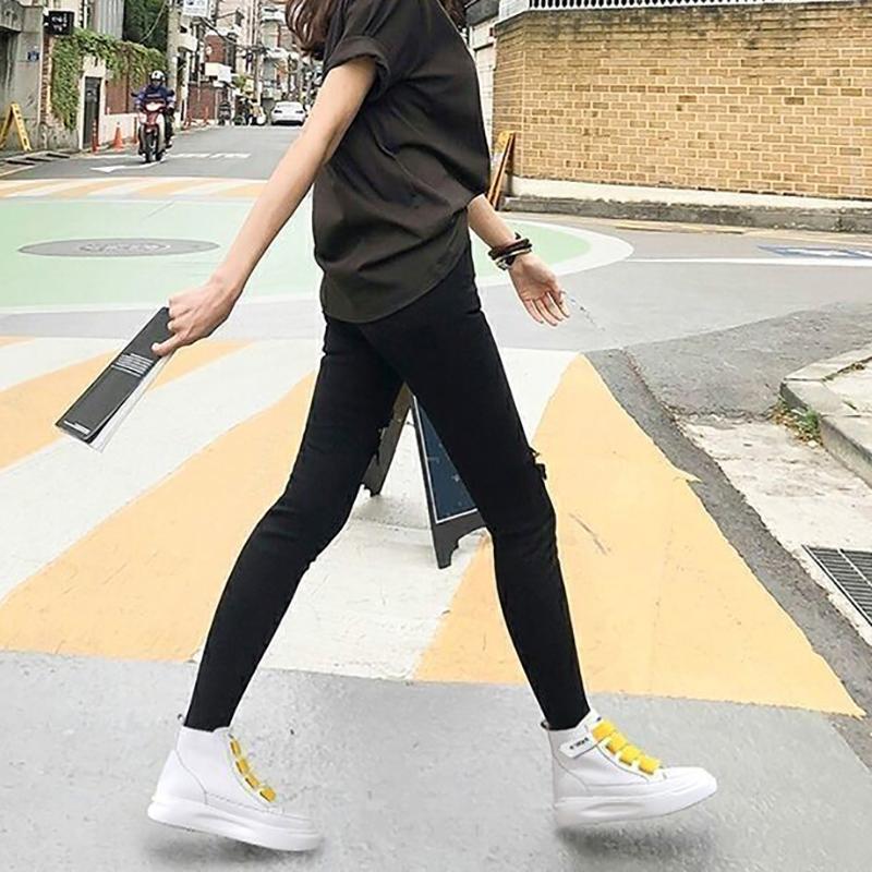 Breathable Thick-soled Inner High-top Women's Shoes Korean Style All-match Running Sneakers for Students Fashion Casual Clearance Women's Shoes