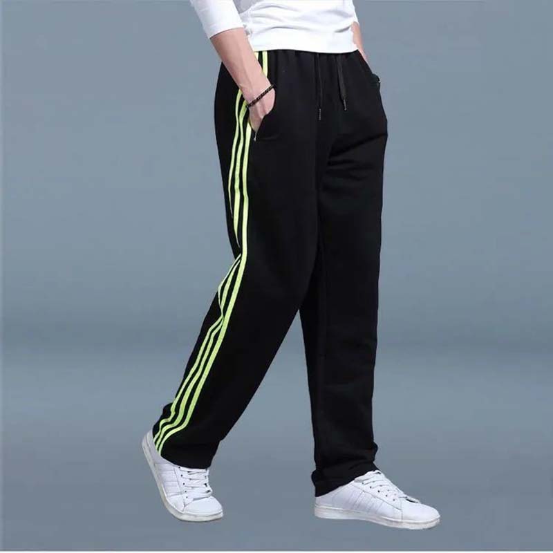 Spring and Autumn Sports Pants Men's Straight Loose Striped Casual Pants Plus Size All-match Trousers