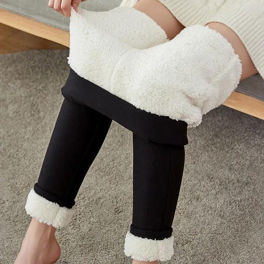 Yunduo Lamb Velvet Leggings Women's Autumn and Winter Models Wear High Waist Slimming Warm Pants Thick and Velvet All-match Pants