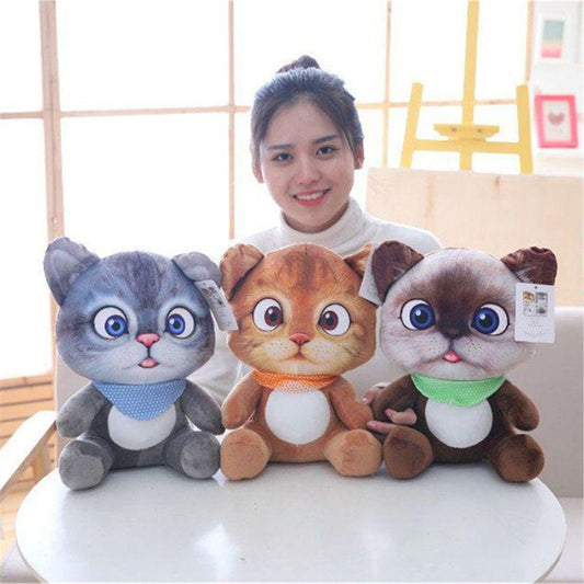 New Cute Kids Doll Soft 3D Simulation Stuffed Cat Toys Sofa Pillow Cushion Plush Animal Cat Dolls