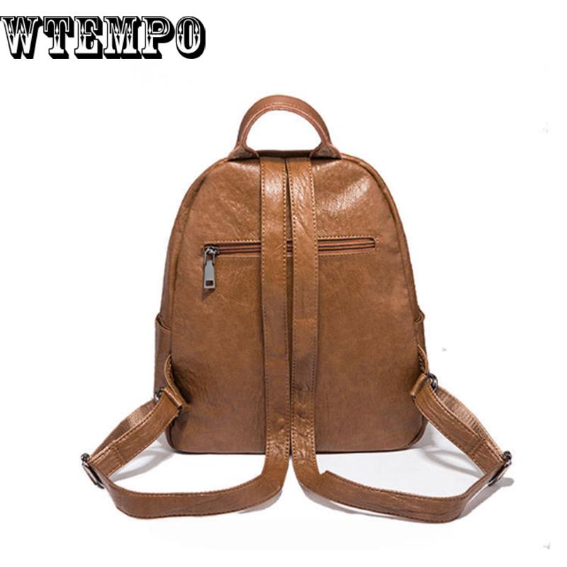 Backpack Women Pu Leather Female Backpacks Teenager School Rucksack