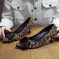 Spring Korean Style Pointed Toe Leopard High Heels Suede Shoes Temperament Shallow Mouth All-match Stiletto Heels