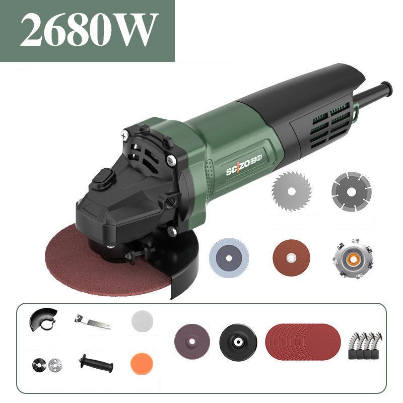 2680W Industrial Luxury Angle Grinder Set Wired Electric Grinder Multi-function Cutting Machine Handheld Polisher