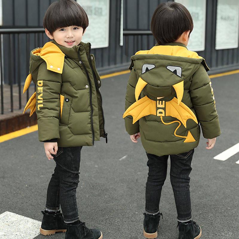 Baby Boys Jacket Winter Jackets for Boys Cartoon Monster Coat Kids Warm Outerwear Children Clothes