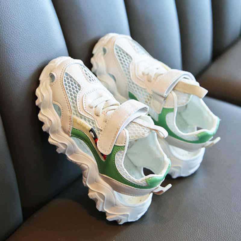 Size 26-36 Child Sneakers Leather Beach Sandals Kids Non-slip Breathable Basketball Shoes Lightweight Running Shoes Comfortable Girls Skate Shoes