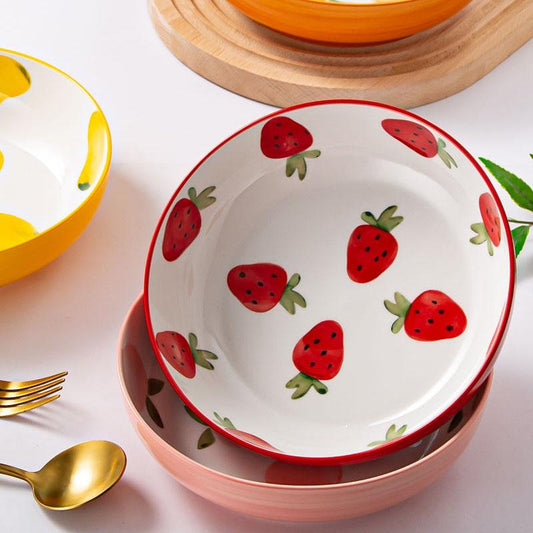 Ceramic Deep Dishes High-value Dishes Home Cute Salad Bowls Soup Plates Discs Underglaze Big Plate