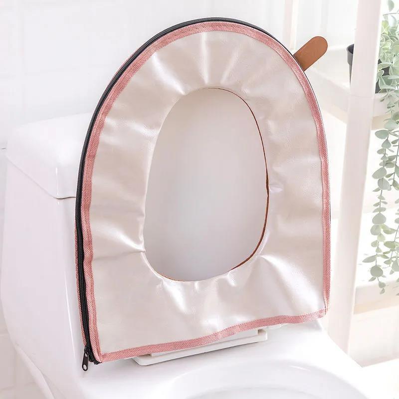 Household Plush Toilet Seat Four Seasons Universal Toilet Cover Bathroom Toilet Waterproof Zipper Toilet Cover