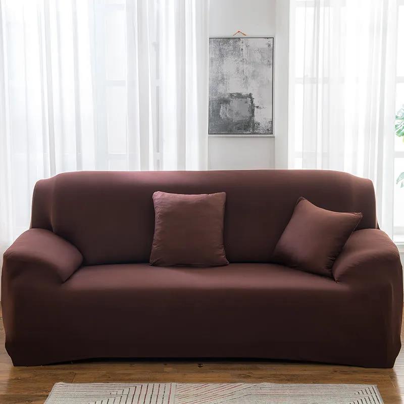 1-4 Seats Solid Color Elastic Sofa Cover Universal Furniture Home Decor Sofa Slipcover