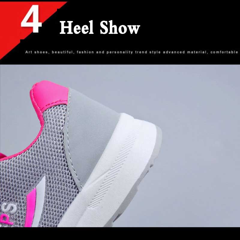 Non-slip Sneakers Women's Single Shoes Spring and Autumn All-match Thick-soled Running Shoes Breathable Ladies Casual Mesh Shoes