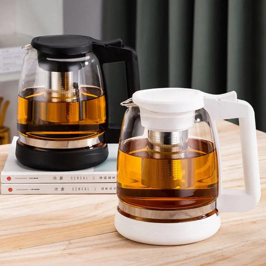 Glass Teapot Large Capacity High Temperature Resistant Single Pot Flower Teapot Health Pot Home Office Tea Set