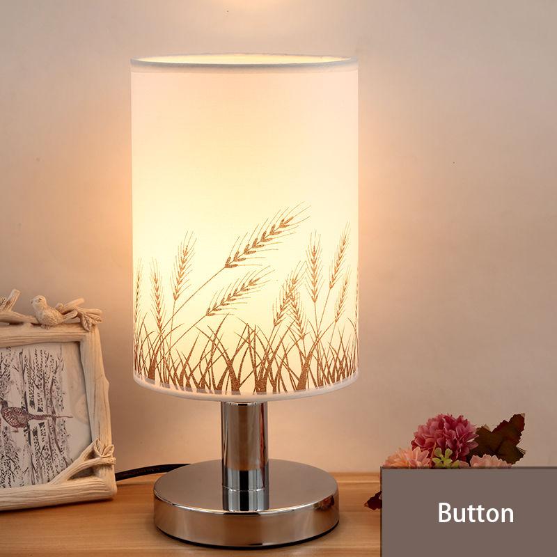 Fabric Table Lamp Bedroom Bedside Simple Modern Creative Decoration Night Light Eye Protection Warm Light Bedside Lamp