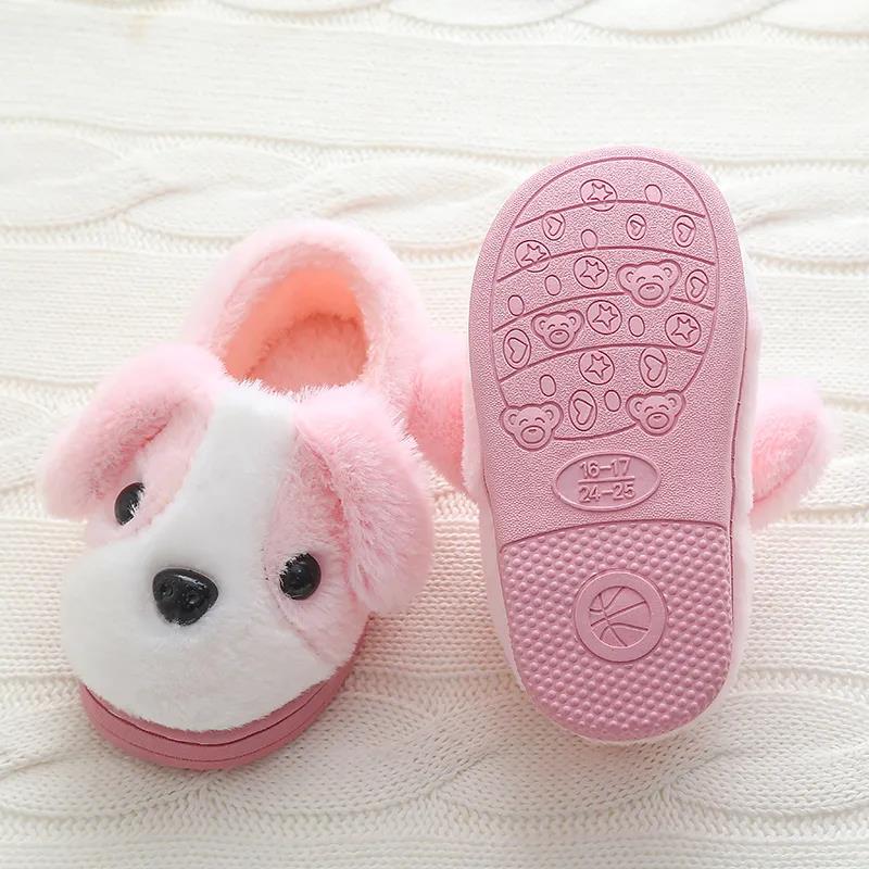 Cute Winter Cotton Shoes for Boys and Girls Cartoon Soft Bottom Warm Non-slip Cotton Shoes Bag Heel Thick-soled Cotton Shoes