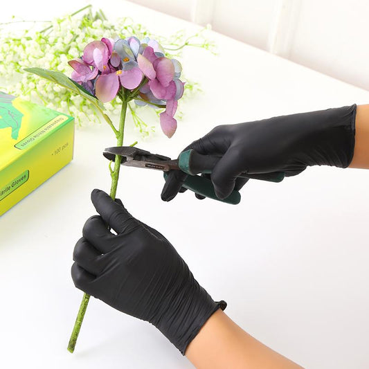 10/20/100 Pcs Disposable Black Nitrile Gloves Dish WashingAnti Dirty Oil Protective for Women Men