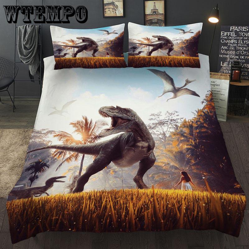 Quilt Set 3pcs Prehistoric Monster  Dragon Bedding Set 3D Duvet Cover Sets Home Textile