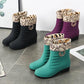 Anti-slip and Waterproof Women's Adult Rain Boots Plush Warm Rain Boots Korean Version of Waterproof Shoes Women Mid-tube Boots