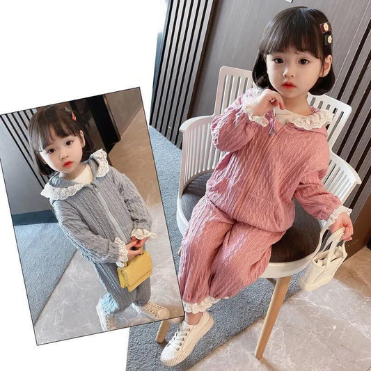 Girls' Sports Suits Spring and Autumn Clothes Children's Casual Suits Baby Girls Korean Two-piece Sets