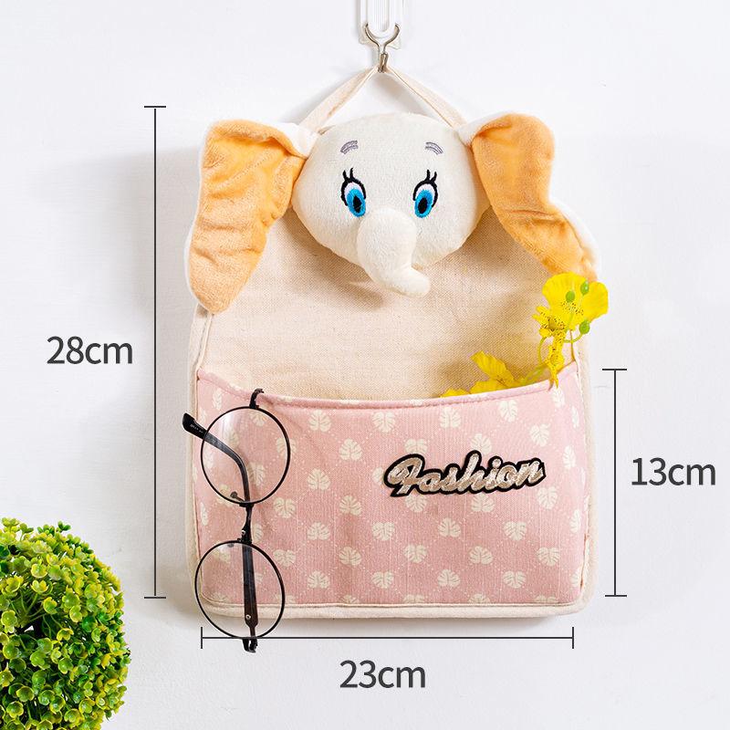 Multi-pocket Lovely Fabric Sundry Storage Bag Dormitory Door Back Wall Hanging Bag Cell Phone Key Storage Hanging Bag Home Organizer