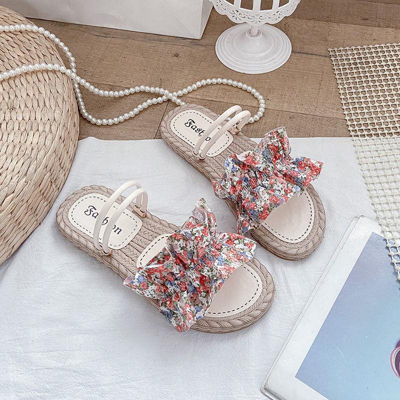 Flower Two-wear Sandals  Slippers  Women's Outer Wear Summer Fashion Comfortable  Breathable All-match Beach Shoes