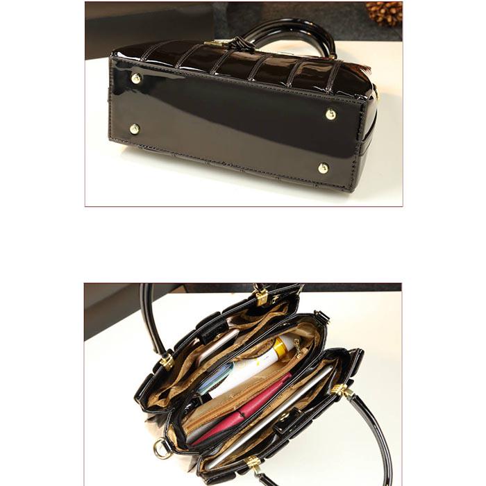 European  American Fashion Personality Handbag Large Capacity Patent Leather Slung Shoulder Bag