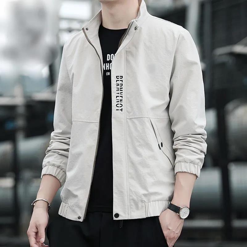 Spring and Autumn Men's Jackets, Baseball Uniforms, Thin Jackets, Slim Cropped Tops