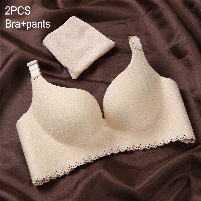 Women Wireless Thin Bra Breathable Sexy Lace Bra Sets Comfortable Underwear Lingerie Set