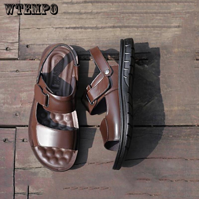 Classic Soft Sandals Comfortable Men Shoes Leather Sandals Big Size Soft Sandals Comfortable