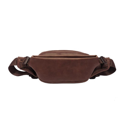 Waist Bag Men Brown Multi-pocket Chest Bag Mobile Phone Bag Outdoor Leisure Sports Shoulder Bag