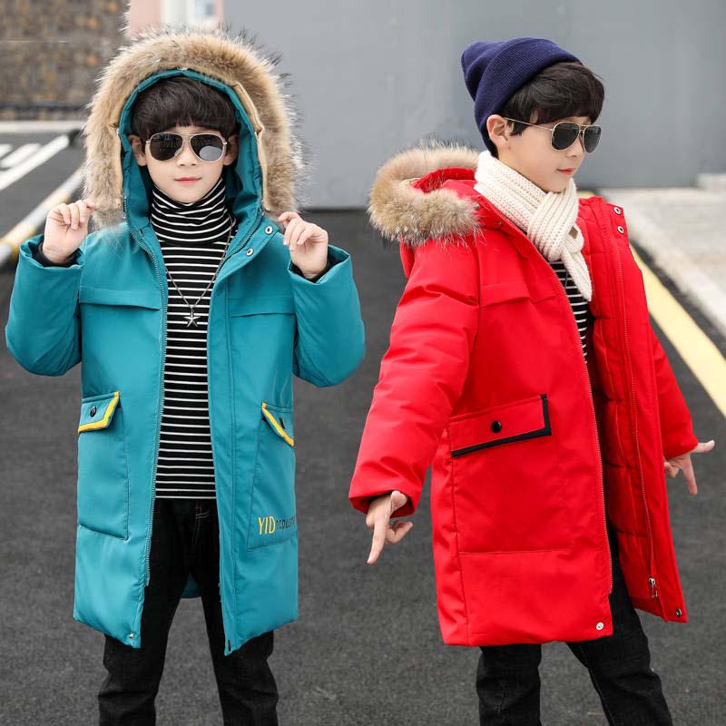 Winter Jackets for Boys Warm Coat Kids Clothes Children Clothing Baby Fur Hooded Jacket Down Parkas