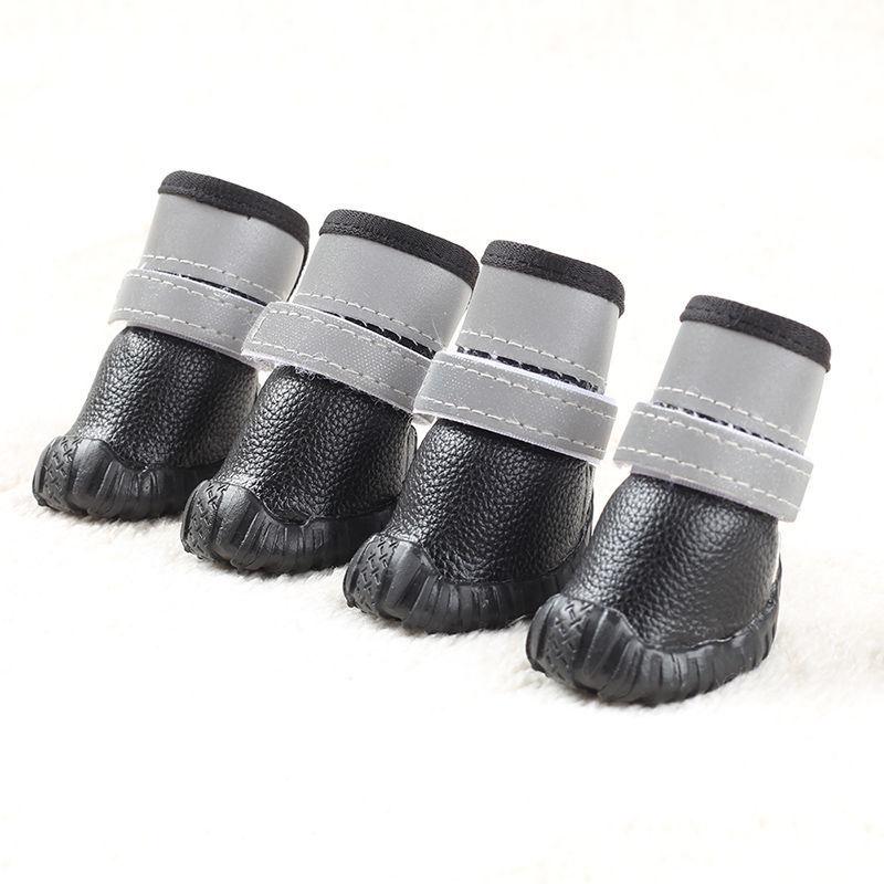 Pet Small Dogs Shoes Autumn and Winter Keep Warm Teddy Bichon A Set of 4 Waterproof and Non-slip Walking Boots Soft Beef Tendon Bottom Snow Boots