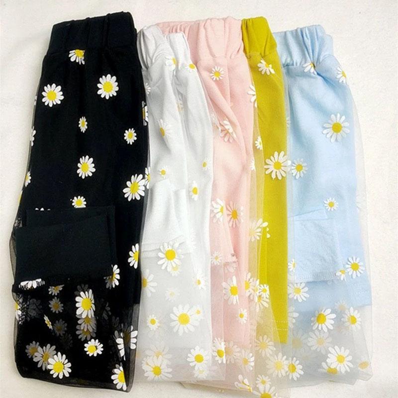 Children's Pants Summer Thin Anti Mosquito Pants Leggings Casual Pants Mesh Daisy Korean Loose Pants