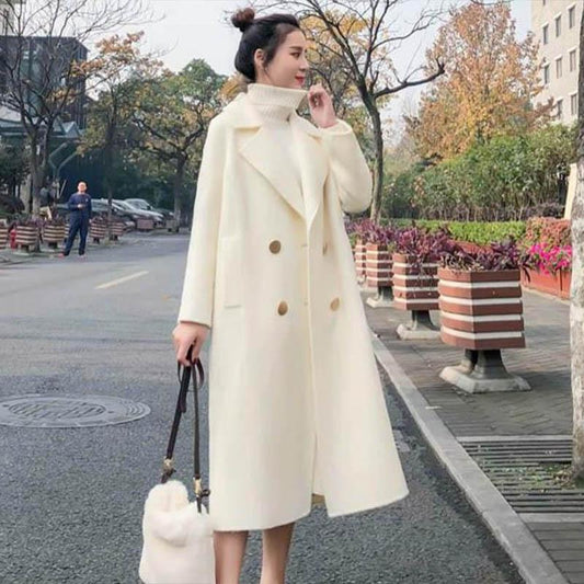 Autumn and Winter Clothing Thick Woolen Mid-length Student Woolen Coat Women's Coat