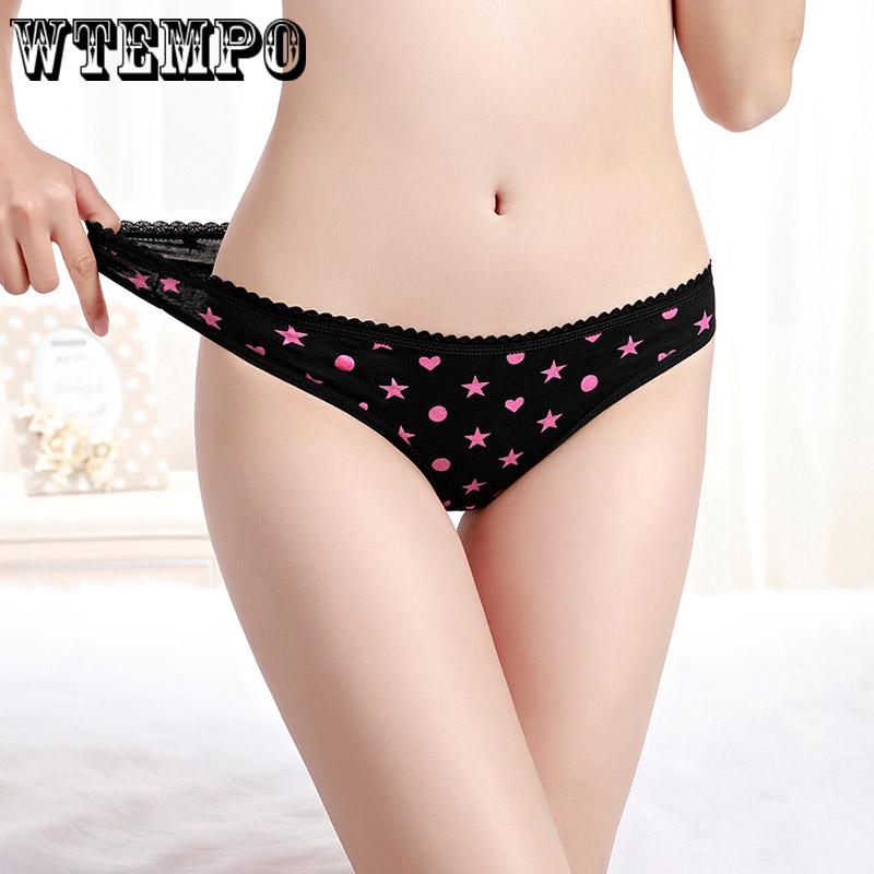 6 Pcs/Lot G-Strings Sexy Thong Underwear Wholesale Ladies Panties Girls Cotton Women Cute dot