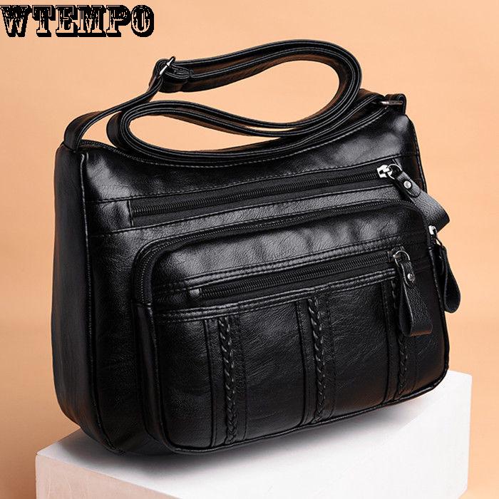 Large-capacity Bag Ladies Bag Fashion Wild Shoulder Slung Female Bag Soft Leather Bag