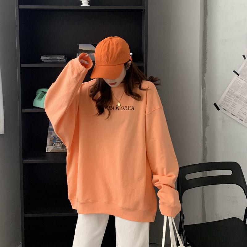 Spring and Autumn Loose Blouse Female Students All-match Hoodless Thin Sweater Long Sleeves