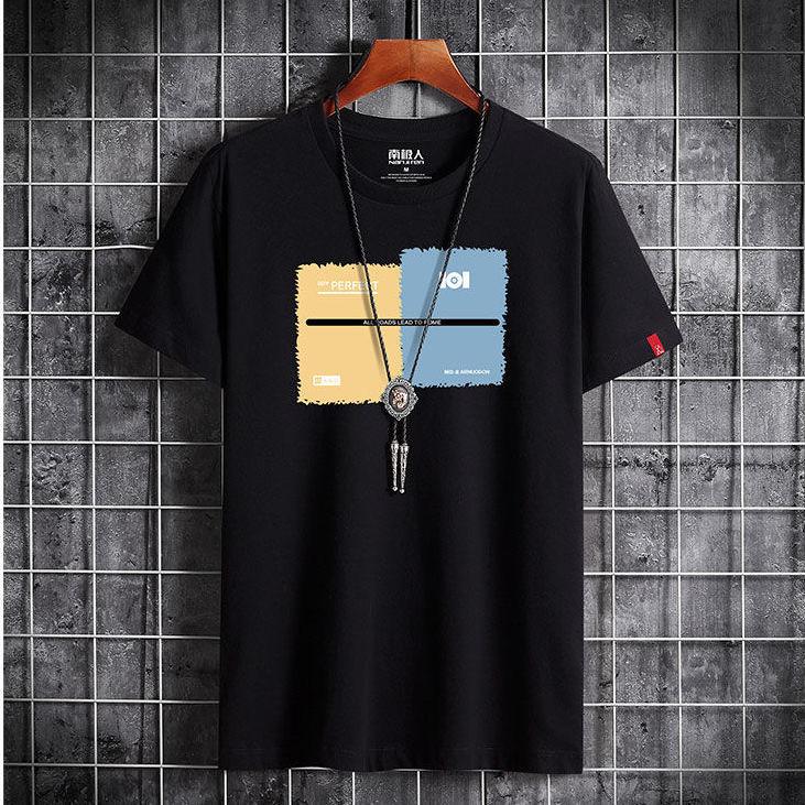 Men's Short-sleeved T-shirt Summer Simple and Versatile T-shirt Summer Student Trend Loose Top