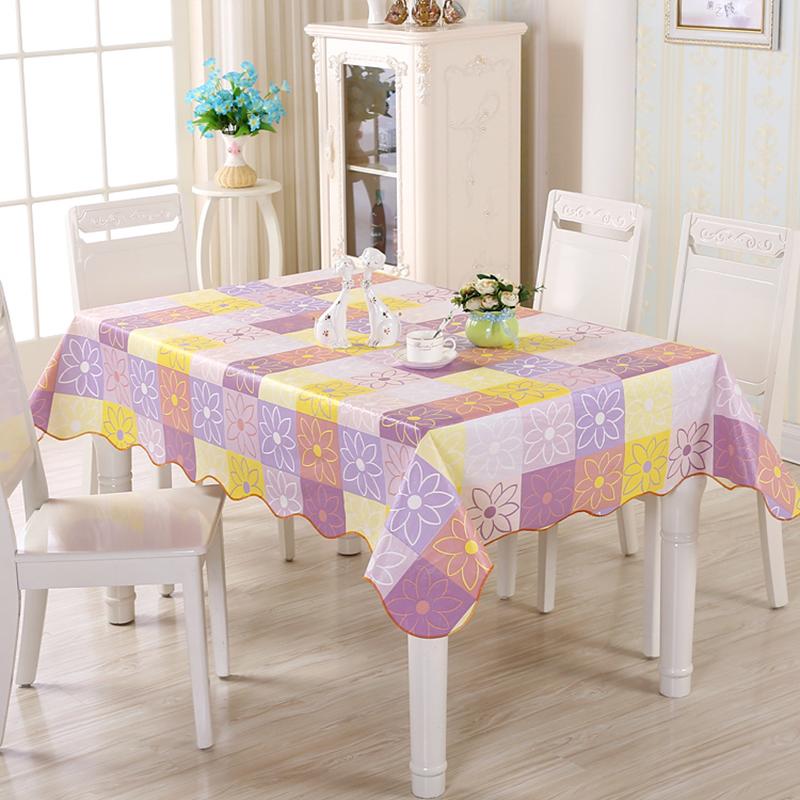 Square Table PEVA Disposable Oil-proof, Waterproof and Easy-to-wipe Coffee Table Tablecloth Square Rectangular Tablecloth