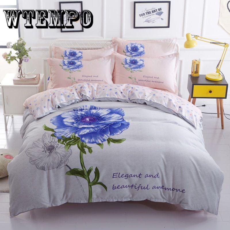 Brand Fashion 3D Flower Printing Duvet Cover Set with Pillowcase Bedding Set Quilt Cover Set