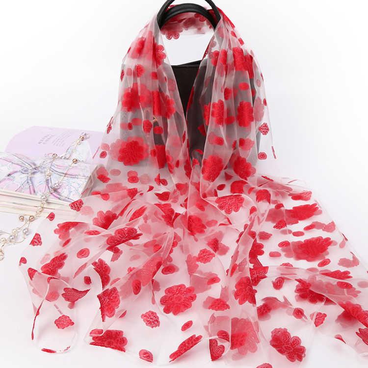 Scarf Women Fashion Flowers Scarves Elegant Lady's Beach Cove Up Winter Scarf for Women Shawl