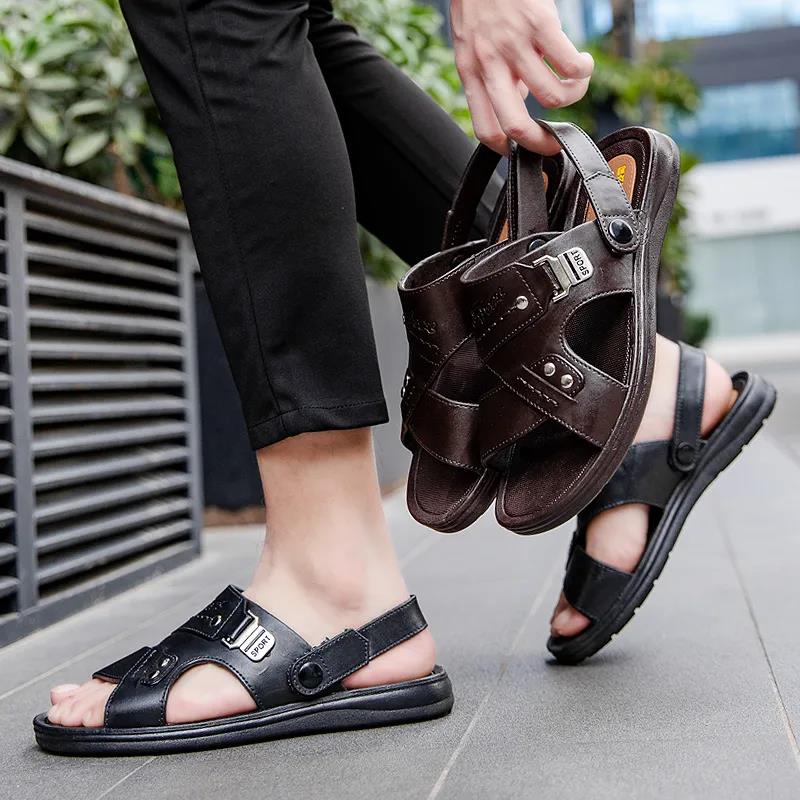 Summer Men's Sandals Soft Non-slip Korean Beach Shoes Casual Men's Sandals and Slippers