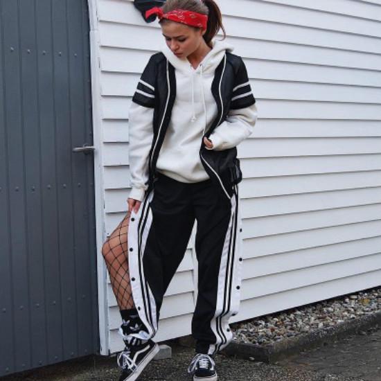 Womens Joggers Sweatpants Wide Leg Pants Loose Stripe Casual High Waist Pants Streetwear Trousers