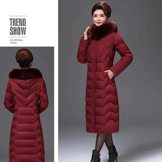 Winter Coat Women's Long Over-the-knee Plus Size Thin Padded Jacket Padded Down Padded Jacket To Keep Warm In Winter