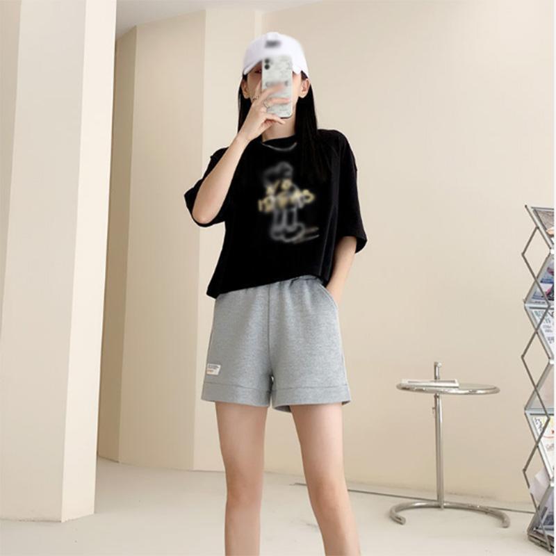 Waffle Sports Shorts Women's Summer Thin Loose High Waist Casual Sports Thin Wide Leg Pants