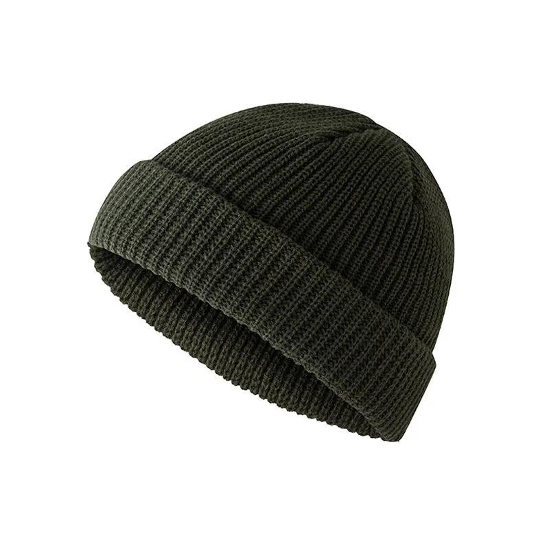 Fashion Hip Hop Beanie Knitted Hat Men Skullcap Women Winter Autumn Warm Brimless Baggy Melon Cap Cuff Docker Fisherman Beanies Hats Solid Color